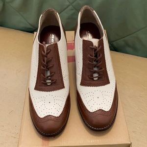 Re-Mix vintage leather spectator lace-up Oxford size 7